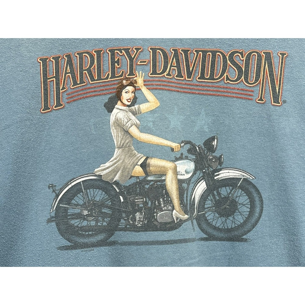 Harley Davidson Motorcycles Tshirt Sz 2XL XXL Mens Pin up Girl Orlando FL